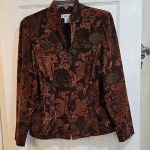 Dressbarn Brown Paisley Jacket